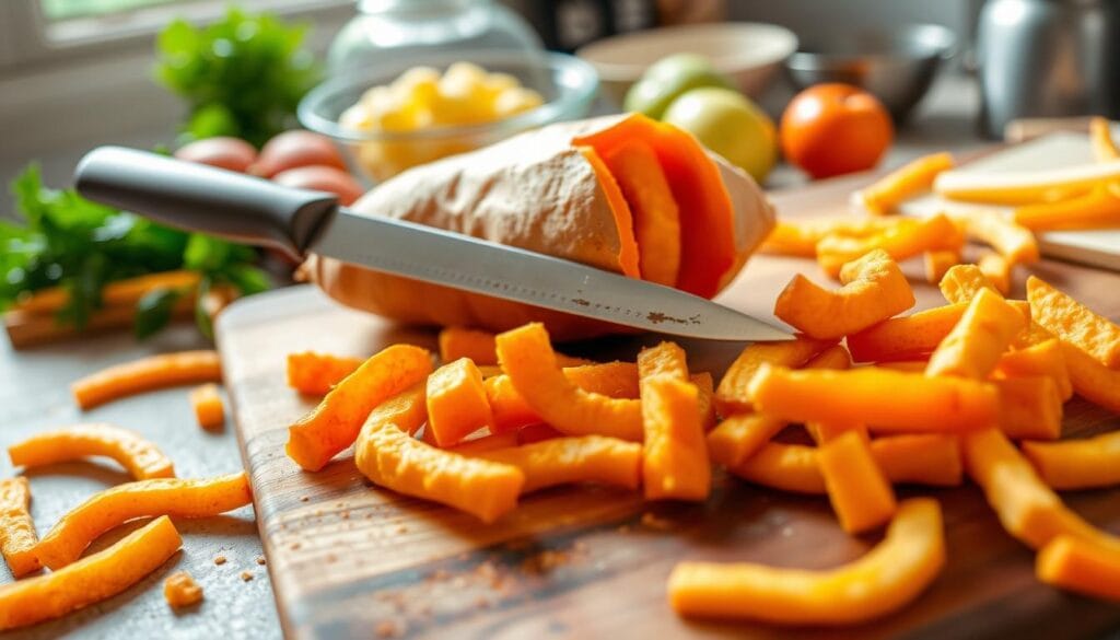 Cutting Sweet Potato Fry Shapes