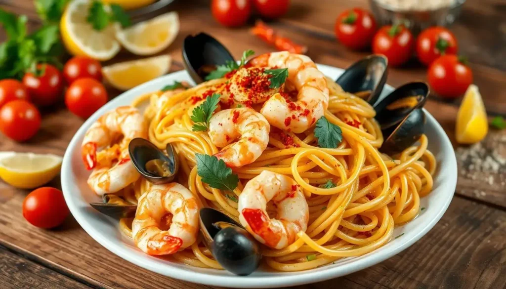 speedy seafood pasta