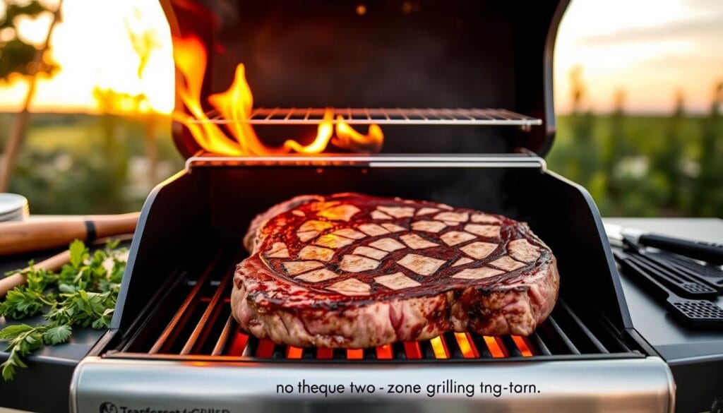 Two-Zone Grilling Technique for Delmonico Steak