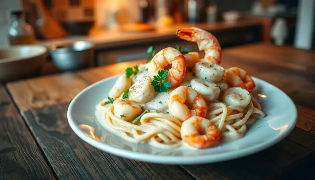 seafood pasta dish