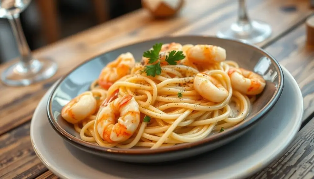 creamy seafood pasta