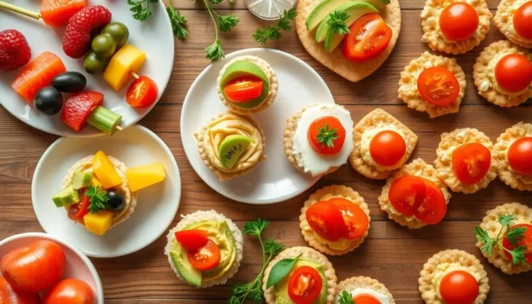 A plate of easy homemade snacks, including granola bars, fruit slices, and nut butter toast.